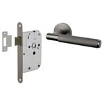Deurbeslag set geveerd met loopslot en deurklink Luxor an..., Ophalen of Verzenden, Nieuw, Rvs, Klink of Kruk
