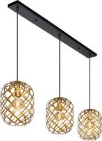 2dekans | Lucide WOLFRAM - Hanglamp - 3xE27 - Mat Goud /, Huis en Inrichting, Lampen | Hanglampen, Ophalen of Verzenden, Zo goed als nieuw