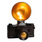 Zwarte tafellamp retro, Extravaganza Camera, met schakelaar, Nieuw, Ophalen of Verzenden, Stof, Minder dan 50 cm