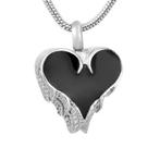 Ashanger, assieraad Hart zwart vervagen, Sieraden, Tassen en Uiterlijk, Kettinghangers, Nieuw, Zwart, Overige materialen, Hart