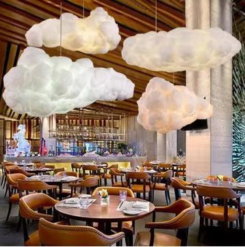 Wolk Hanglamp – Moderne LED Plafondlamp van Space-Katoen beschikbaar voor biedingen
