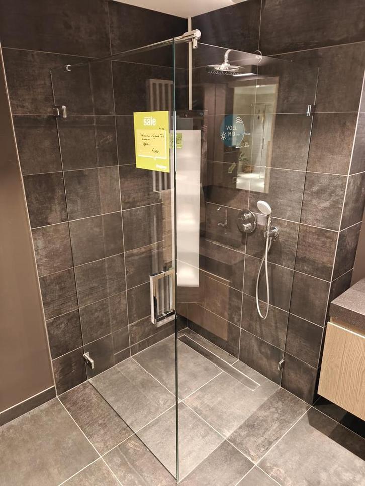 Showmodel profielloze douchecabine 100x100cm - 0004, Doe-het-zelf en Verbouw, Sanitair, Douche, Nieuw, Chroom, Glas, Ophalen
