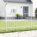 vidaXL Tuinhek met bogen 8,5x1 m staal wit, Verzenden, Nieuw, IJzer