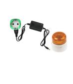 Oranje Flitser bedraad Flitser + Socket Wit + 12v Adapter, Verzenden, Nieuw