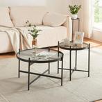 Salontafel Lier set van 2 zwart [en.casa], Verzenden, Nieuw
