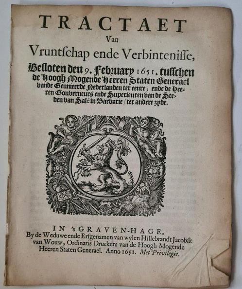 Anon - Tractaet van vruntschap ende verbintenisse tusschen, Antiek en Kunst, Antiek | Boeken en Bijbels