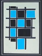 Siep Van Den Berg (1913-1998) - Collage in blauw en zwart, Antiek en Kunst
