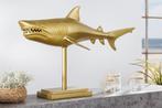 Maritiem beeld HAI 68cm goud handgemaakt metalen design haai, Huis en Inrichting, Woonaccessoires | Overige, Nieuw, Ophalen of Verzenden