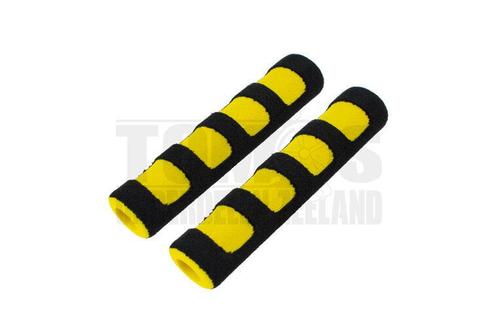 Remhendel greep foam rubber zwart / geel Tuning, Fietsen en Brommers, Brommeronderdelen | Algemeen, Nieuw, Ophalen of Verzenden