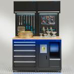 Datona Werkplaatsinrichting PREMIUM met eiken werkblad 135, Doe-het-zelf en Verbouw, Werkbanken, Ophalen of Verzenden, Nieuw