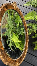 Spiegel- Kostbare geslepen spiegel met wortelnoten, Antiek en Kunst, Curiosa en Brocante