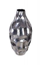 Elegante vaas ORGANIC ORIENT 45cm zilver gehamerd ontwerp -, Nieuw, Ophalen of Verzenden