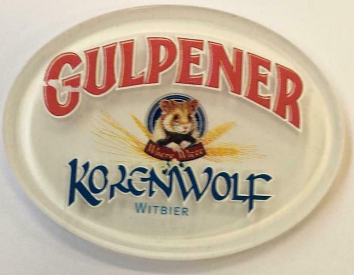 Occasion - Ovale taplens Gulpener korenwolf plat, Zakelijke goederen, Horeca | Overige, Verzenden