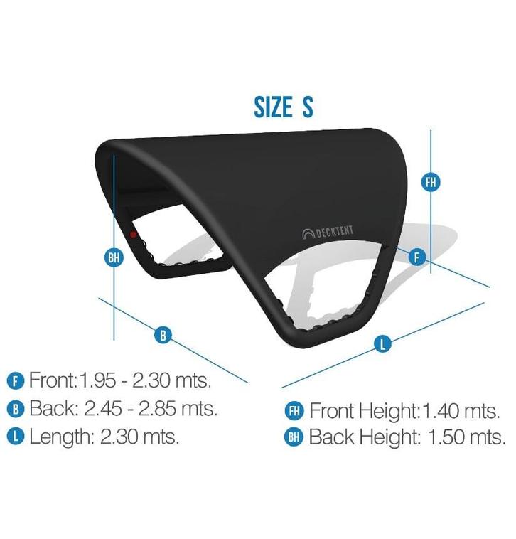 Opblaasbare Bimini Maat S Zwart - Decktent, Watersport en Boten, Accessoires en Onderhoud, Nieuw, Ophalen of Verzenden