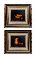 Spanish School (XX) - Diptych of realistic still lifes