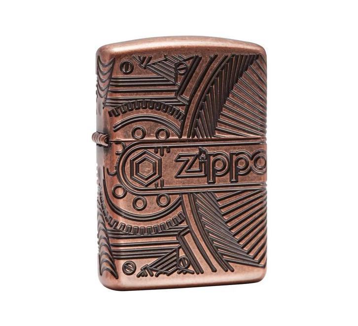 Zippo Gears Antique Copper, Verzamelen, Rookartikelen, Aanstekers en Luciferdoosjes, Aansteker, Verzenden