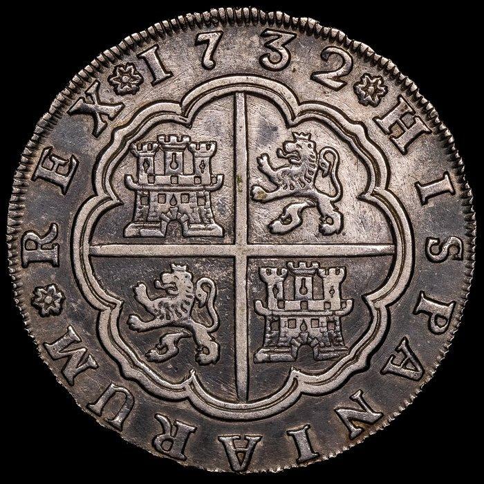 Spanje. Felipe V. 8 Reales 1732 - Sevilla PA, Postzegels en Munten, Munten | Europa | Niet-Euromunten