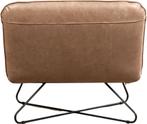 Taupe leren industriële fauteuils zonder armleuning - Vinta, Huis en Inrichting, Nieuw, Ophalen of Verzenden, 75 tot 100 cm, Leer