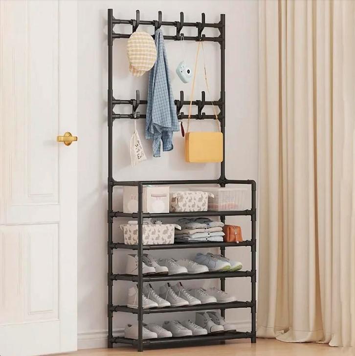 Kapstok Met Schoenenrek Zwart | Schoenenkast | Nieuw, Huis en Inrichting, Kasten | Schoenenrekken, Nieuw, Verzenden