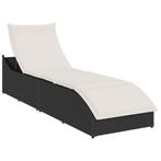 vidaXL Ligstoel inklapbaar met kussen opbergruimte poly, Tuin en Terras, Ligbedden, Verzenden, Nieuw