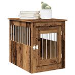 vidaXL Hondenbench 55x75x65 cm bewerkt hout oud houtkleurig, Dieren en Toebehoren, Hondenhokken, Verzenden, Nieuw