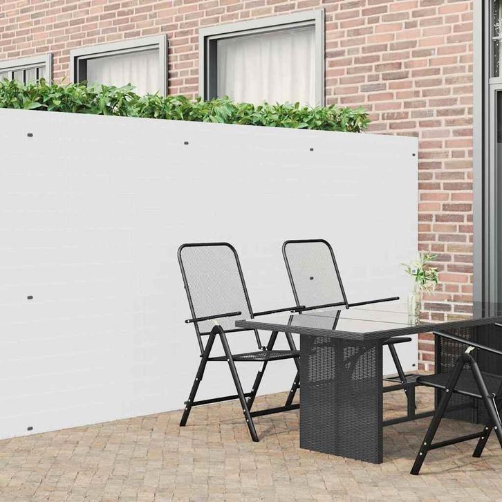 vidaXL Tuinhek Dubbelzijdig Wit 1,8x5 m PVC, Tuin en Terras, Schuttingen, Nieuw, Kunststof, Verzenden