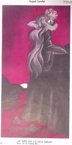 Een man verbeeld als de nimf van Loreley op spotprent, Verzenden