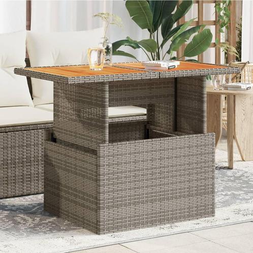 vidaXL Tuintafel 100x55x73 cm poly rattan en acaciahout, Tuin en Terras, Tuintafels, Nieuw, Verzenden