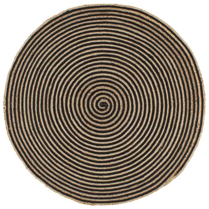 Jute Kleed 120cm Spiraal | OP = OP | 55% (Vloerkleed), Huis en Inrichting, Stoffering | Tapijten en Kleden, 100 tot 150 cm, 100 tot 150 cm