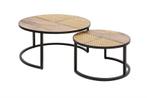 Set van 2 salontafels VIENNA LOUNGE 70cm rond massief, Ophalen of Verzenden, Nieuw