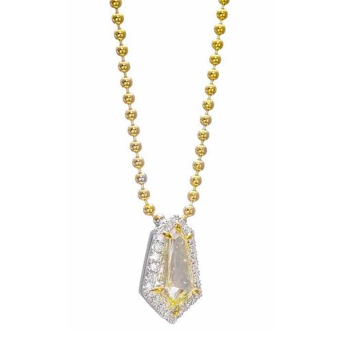 Ketting met hanger - 18 karaat Geel goud Diamant (Natuurlijk, Sieraden, Tassen en Uiterlijk, Antieke sieraden