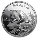 Chinese Panda 1 oz 1999 (70.000 oplage), Postzegels en Munten, Munten | Azië, Oost-Azië, Zilver, Losse munt, Verzenden