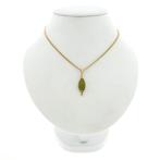 9 Krt. Hanger met jade (kettinghanger, diamant hanger), Ophalen of Verzenden, Goud, Met edelsteen