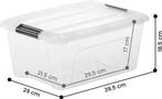 IRIS Topbox Opbergbox - 15L - Kunststof - Transparant/Zwart, Ophalen of Verzenden, Zo goed als nieuw