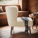 Teddy fauteuil Robina bouclé, gestoffeerd, 120 kg - wit, Huis en Inrichting, Stoelen, Verzenden, Nieuw