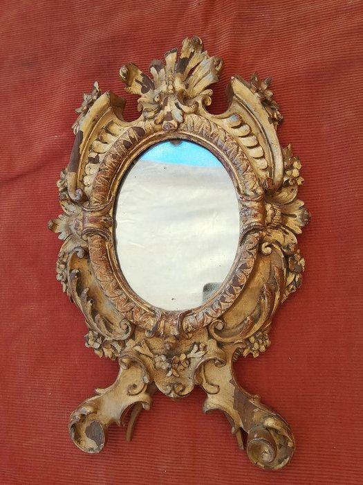Wandspiegel - Hout, Goud - Barokke spiegel, Antiek en Kunst, Antiek | Overige Antiek