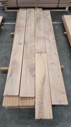 Restpartij 16,8 m2 eiken multiplank, behandeld, Ophalen, Minder dan 25 mm, Eiken, Zo goed als nieuw