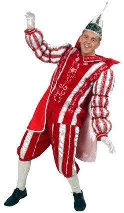 Prins Carnaval pak rood/wit, Hobby en Vrije tijd, Feestartikelen, Nieuw, Ophalen of Verzenden