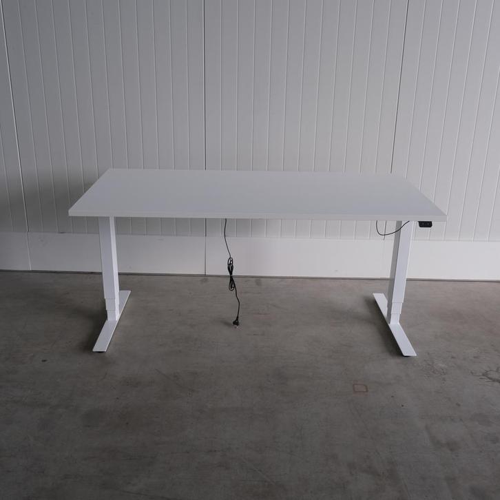 Elektrisch zit-sta bureau, 160x80cm, H63-130cm, Wit, BR92, Huis en Inrichting, Bureaus, Stabureau, Gebruikt, Elektrisch, In hoogte verstelbaar