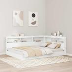 vidaXL Opberghoofdbord met plank met opslag Wit 140 cm, Verzenden, Nieuw, Wit, Hout