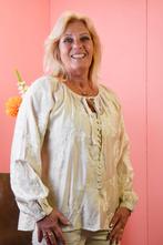 Blouse geborduurd detail beige, Kleding | Dames, Blouses en Tunieken, Ophalen of Verzenden, Nieuw
