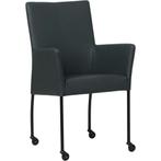 Leren eetkamerstoel Comfort met wieltjes en armleuning -, Huis en Inrichting, Stoelen, Ophalen of Verzenden, Nieuw, Leer, Modern