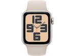 Apple Watch SE 2023 - 44mm Goud (Beige Siliconenband S/M), Sieraden, Tassen en Uiterlijk, Smartwatches, Verzenden, Nieuw