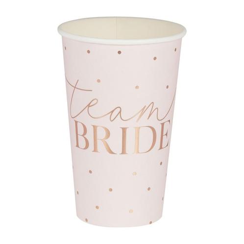 Bekers Team Bride 13cm 8st, Hobby en Vrije tijd, Feestartikelen, Nieuw, Verzenden