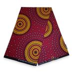 Afrikaanse print stof - Rode Dotted Patterns - 100% katoen, Ophalen of Verzenden, Nieuw