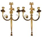 Kaars wandlamp (2) - Águilas Imperio - Verguld brons
