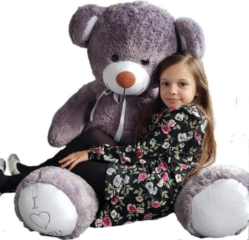 Grote violet knuffelbeer teddybeer met I Love You tekst g..., Kinderen en Baby's, Speelgoed | Knuffels en Pluche, Nieuw, Ophalen of Verzenden