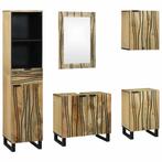 vidaXL Badkamermeubelset met lade 5 pcs Bruin 38 x 33 x 160, Huis en Inrichting, Badkamer | Badkamermeubels, Verzenden, Nieuw