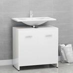 vidaXL Badkamerkast 60x33x61 cm bewerkt hout hoogglans wit, Huis en Inrichting, Badkamer | Badkamermeubels, Verzenden, Nieuw, Minder dan 100 cm