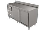 Unninox Werktafel | RVS | Schuifdeuren + Laden (links) | Ach, Zakelijke goederen, Horeca | Keukenapparatuur, Ophalen of Verzenden